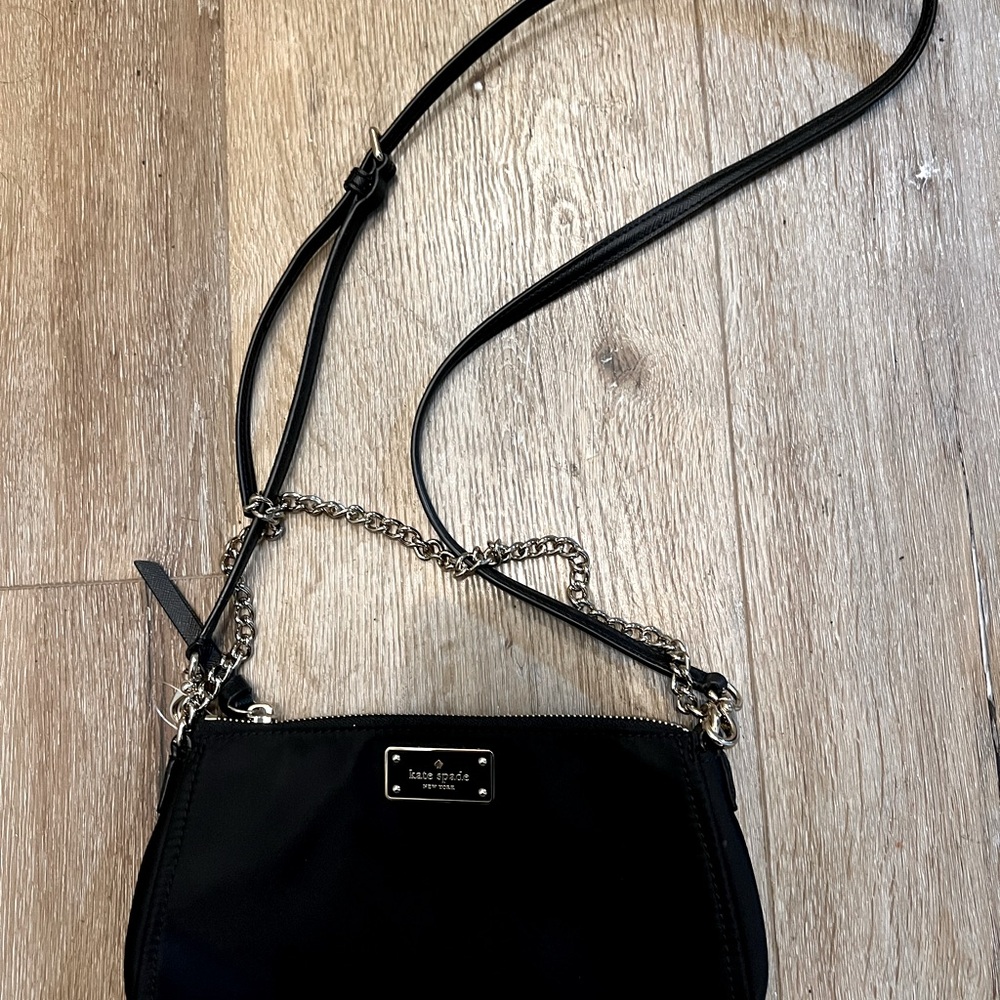 Kate Spade Black Crossbody with Sliver Chain